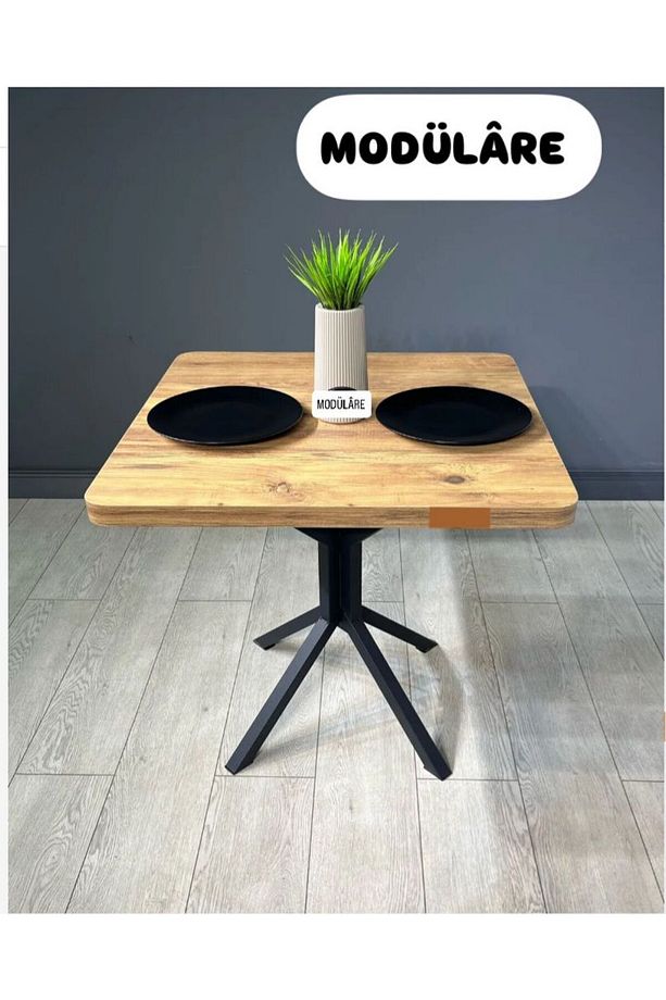 MUTFAK CAFE BALKON BAHÇE RESTORAN YEMEK MASASI METAL AYAK 80CM - 2