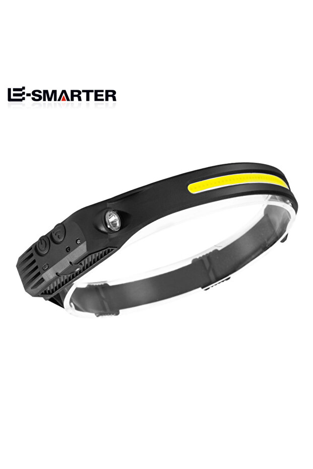 مصباح رأسي LED COB بمستشعر W689-1 (1 أبيض) مصباح أمامي حثي مدمج ببطارية قابلة للشحن عبر USB