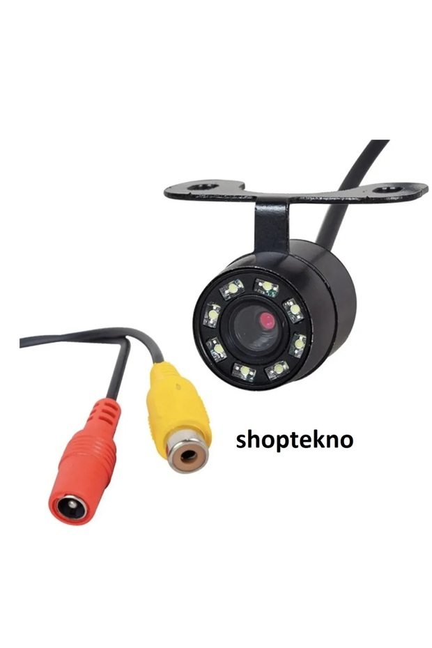 Shoptekno Araba Geri Görüş Kamerası 8 Ir Ledli Gece Görüşlü Çift Aparatlı Mesafe Çizgili - 1