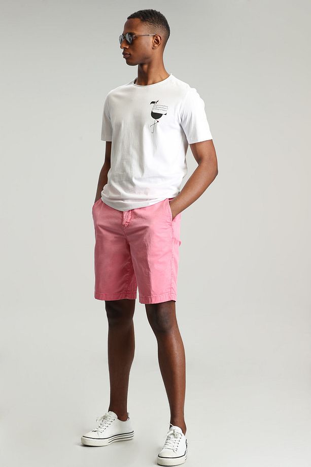 Zegler Spor Erkek Chino Şort Slim Fit Pembe - 3