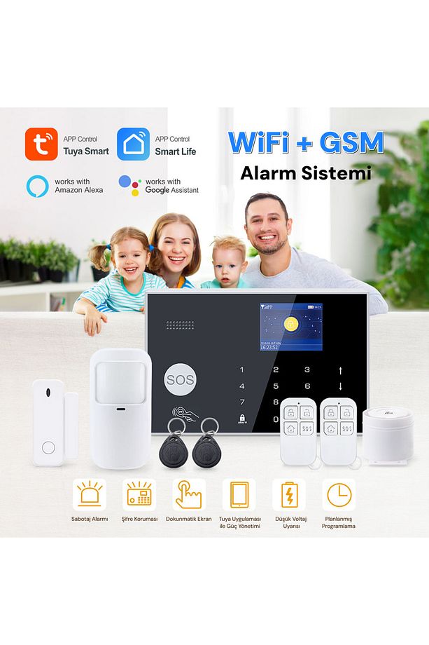 Sas-10 Akıllı Alarm Güvenlik Sistemi - Wifi & 4g Gsm Bağlantısı, Hareket Sensörü Ve Mobil Uyuml - 6