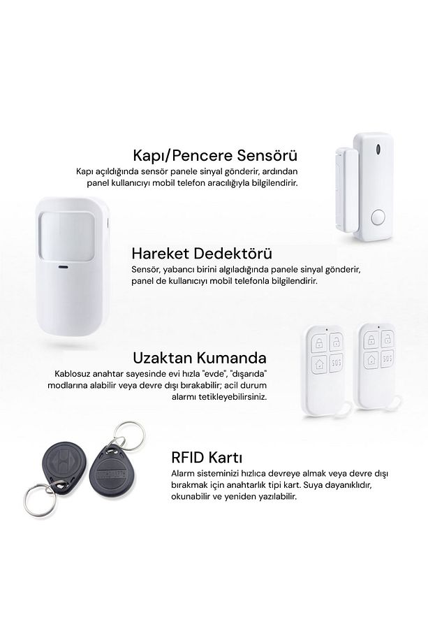 Sas-10 Akıllı Alarm Güvenlik Sistemi - Wifi & 4g Gsm Bağlantısı, Hareket Sensörü Ve Mobil Uyuml - 2