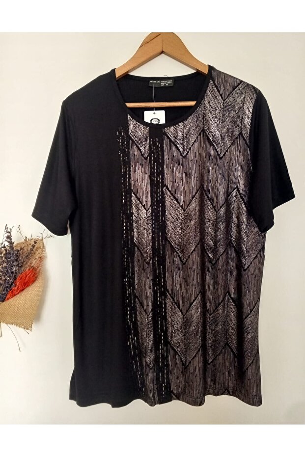 Viscose Stone Embroidered Short Sleeve Combed Cotton