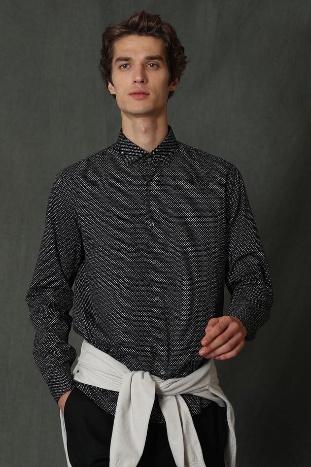 Felıx Erkek Basic Gömlek Comfort Slim Fit Siyah - 3