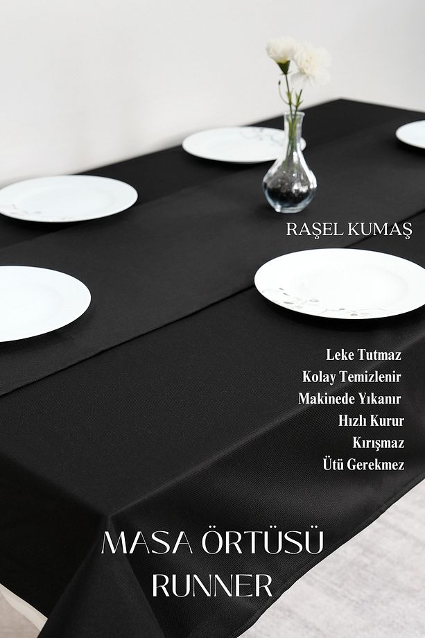 Smooth Set Masa Örtüsü ve Runner Seti Sofra Bezi Çeyiz Seti (Masa örtüsü ve Runner) - 1