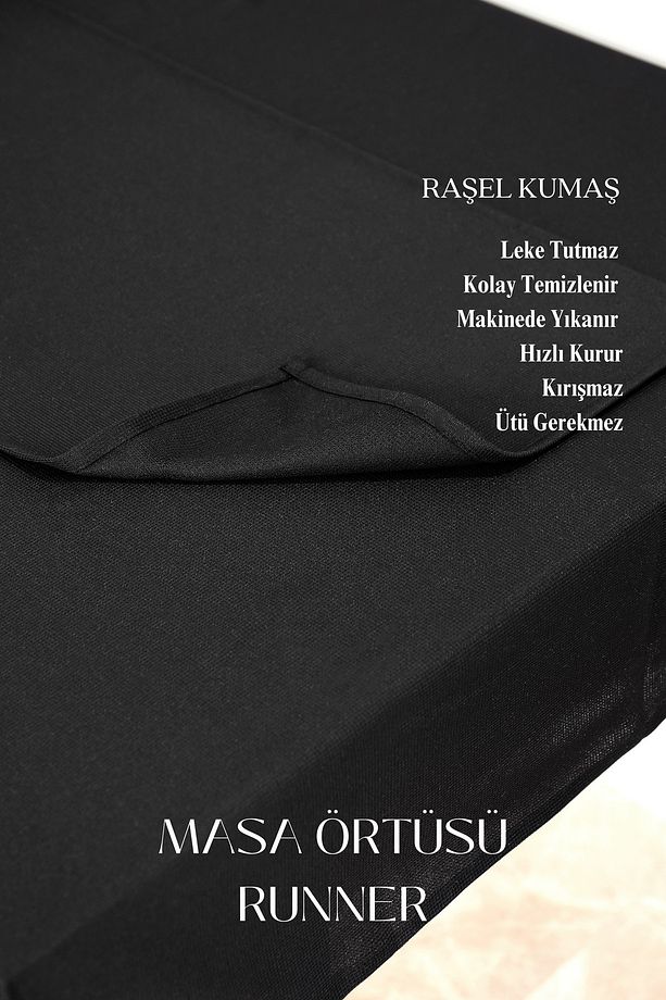 Smooth Set Masa Örtüsü ve Runner Seti Sofra Bezi Çeyiz Seti (Masa örtüsü ve Runner) - 4