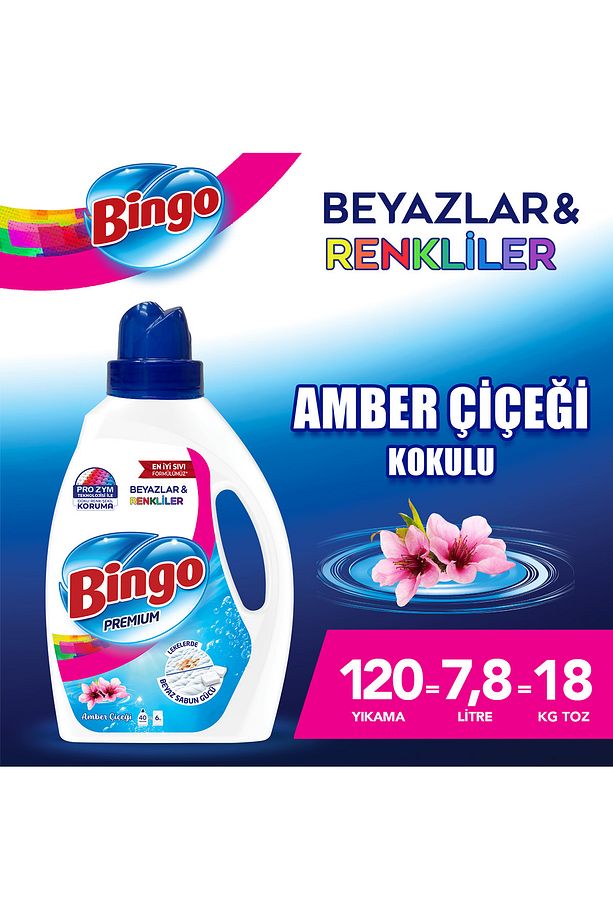 Sıvı Çamaşır Deterjanı Amber Çiçeği 2600 ml 3lü - 2