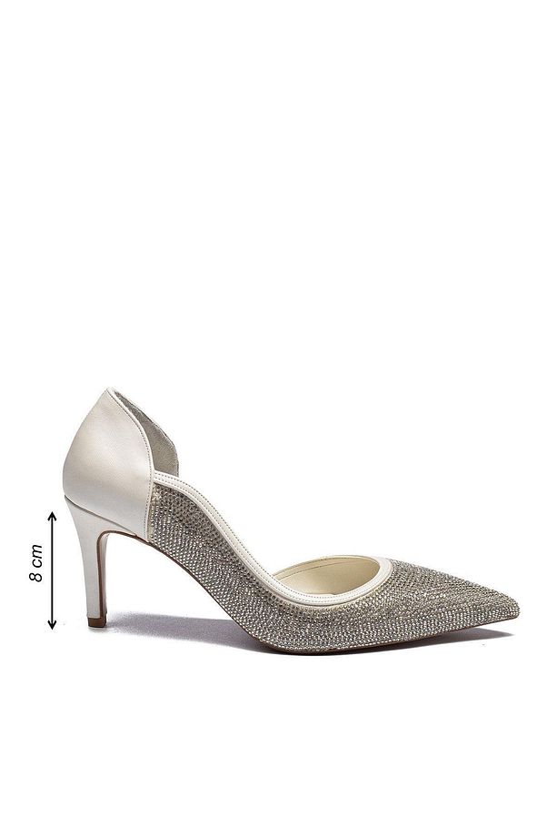 Kadın Stiletto Abiye Taş İşlemeli Sivri Burun Açık Topuklu Ayakkabı 4305 - 4