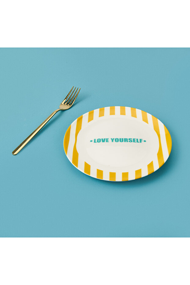Kitchen Love Yourself Tatlı Tabağı - Sarı - 19 cm - 3