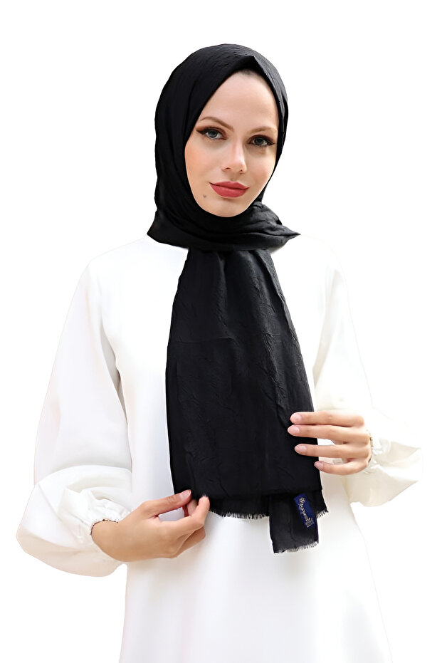Bambu Kraş Şal - Siyah - 3