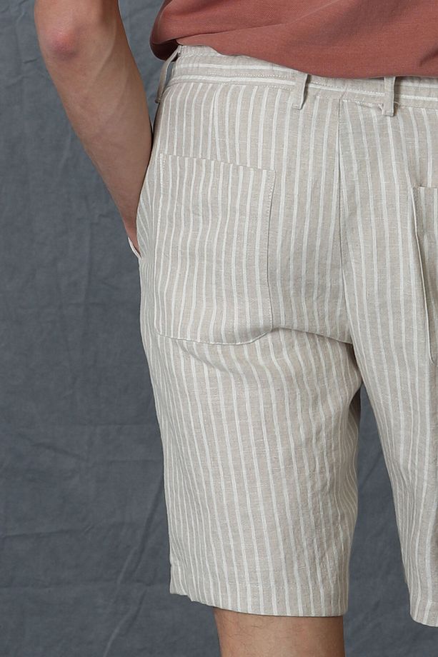 Andre Spor Erkek Chino Şort Slim Fit Bej - 5