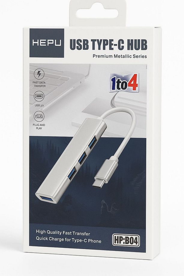 Type-c To USB Hub 4 Port Metal Usb Çoğaltıcı Macbook Uyumlu usb 3.0 Hub Otg Usb Adaptör Çoklayıcı - 2