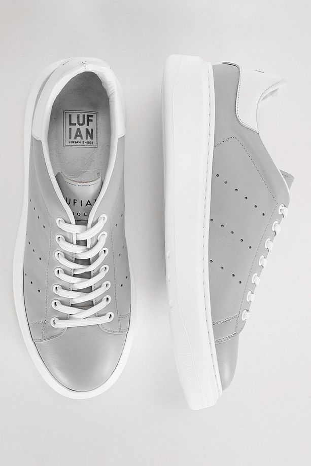 Paul Erkek Deri Sneaker Ayakkabı Gri - 5