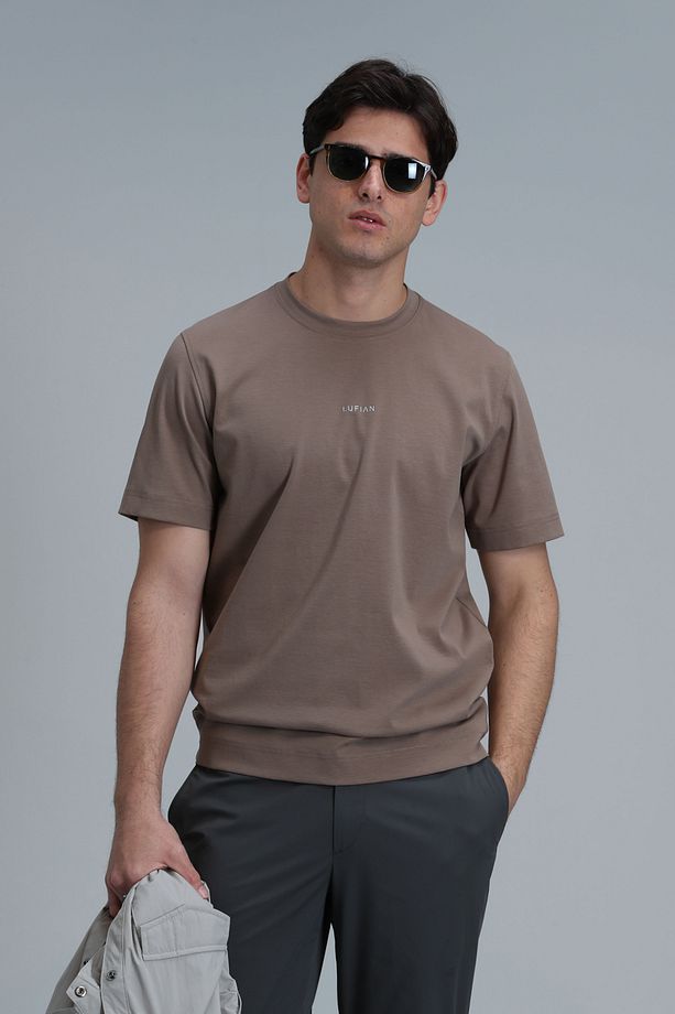 Antony Modern Grafik T- Shirt Deve Tüyü - 1