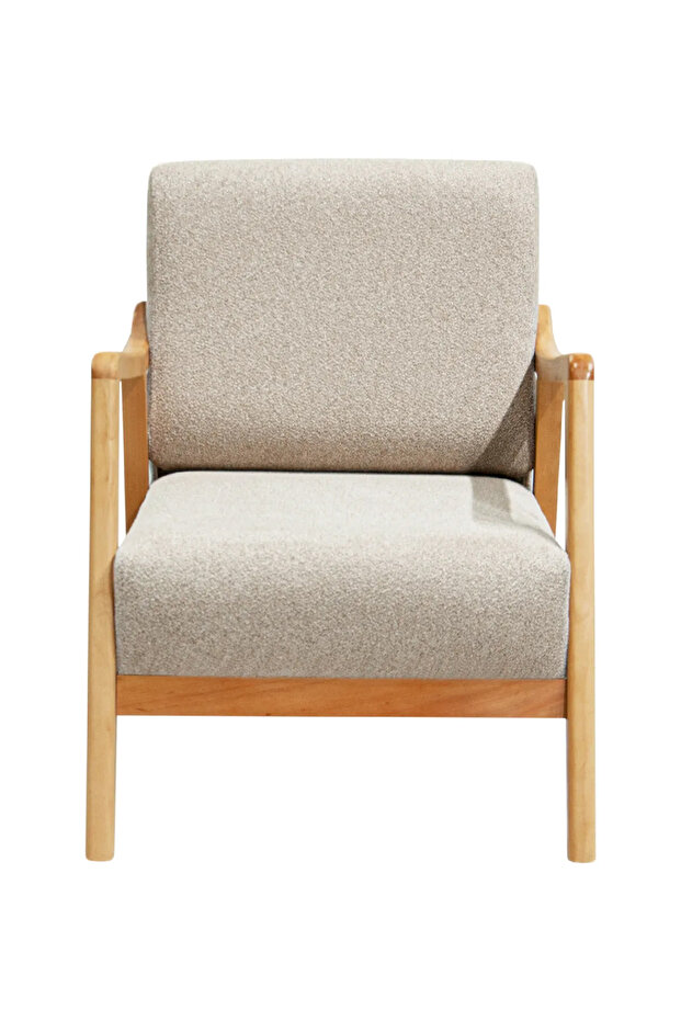 Favela Bohem Çay Seti Natürel Ahşap ,Sütlü Kahve (1 ADET TEKLİ BERJER 1 ADET SEHPA) - 3