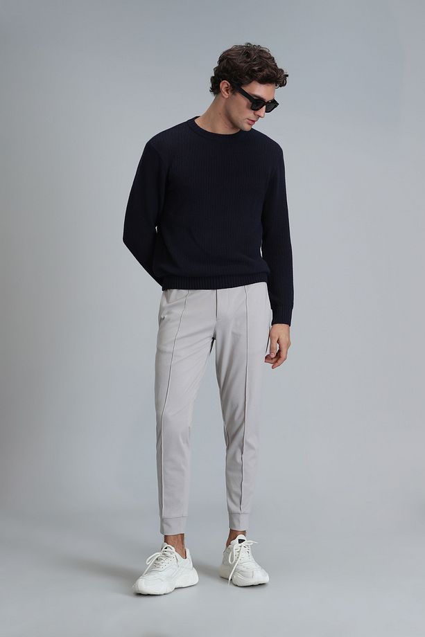 Pito Jogger Pantolon Tailored Fit Taş - 4