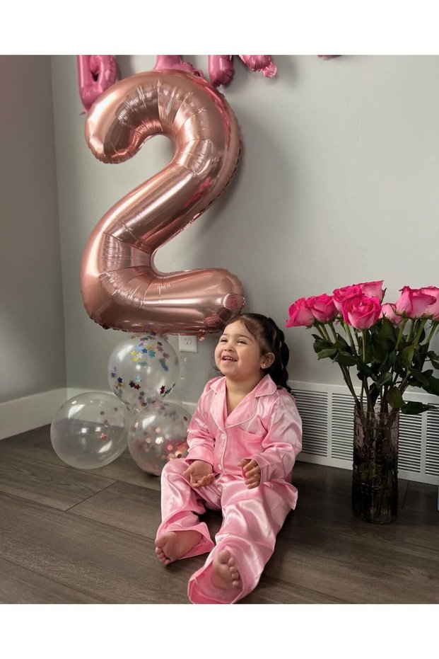 2 Years Rose Gold Gold Colored Foil Balloon 34 Inch 80 cm
