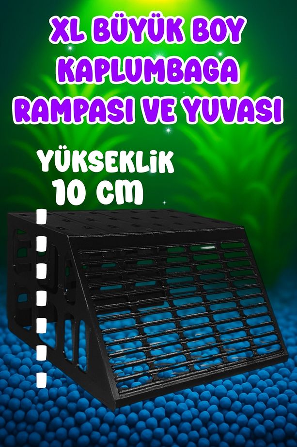 XL Kaplumbaga Rampası ve Yuvası ( Pembe ) Kaplumbağa Platformu Kaplumbaga Kayası - 4