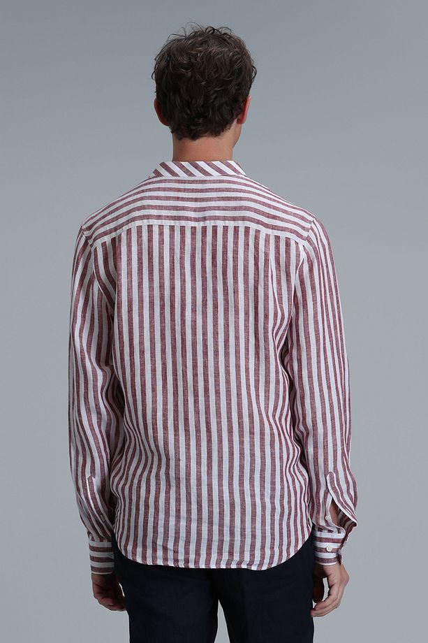 Fast Erkek Basic Gömlek Comfort Fit Bordo - 6