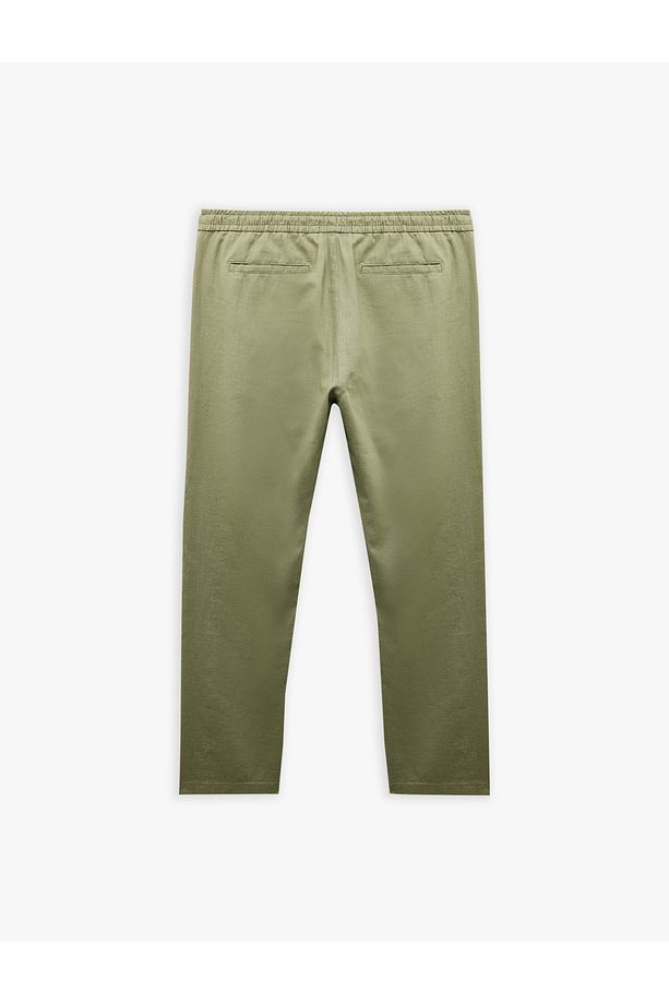 Cep Detaylı Regular Fit Beli Bağcıklı Yazlık Pantolon - 4