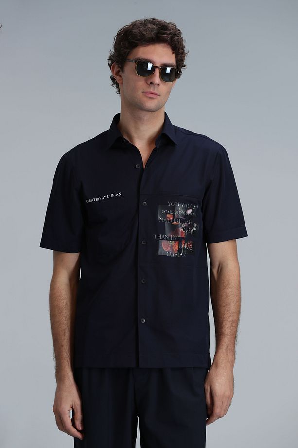 Look Erkek Basic Gömlek Regular Fit Lacivert - 5