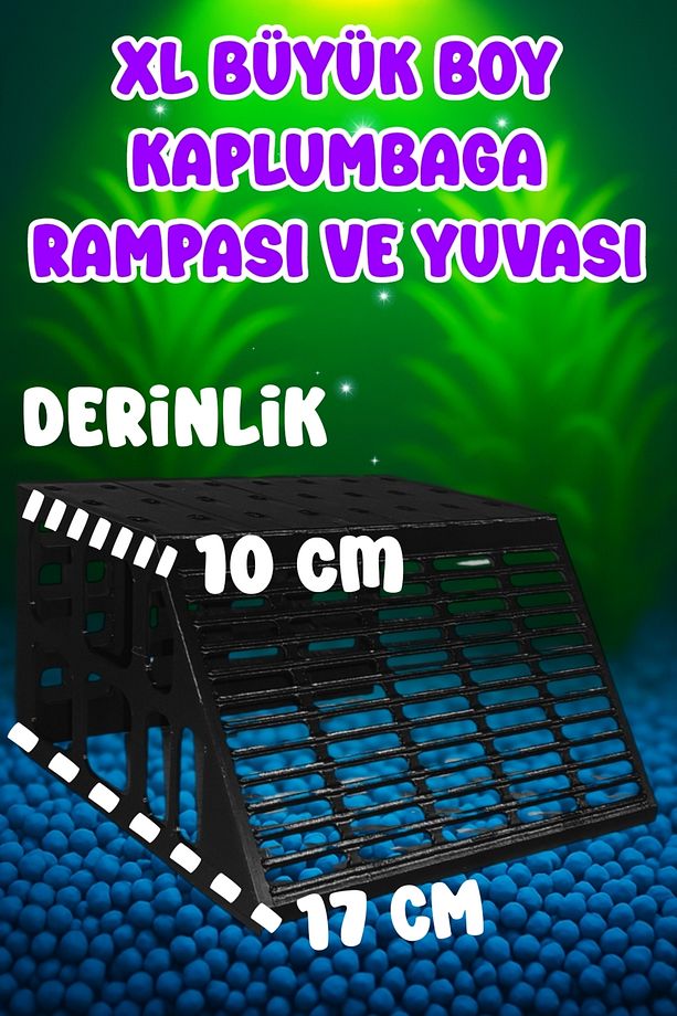 XL Kaplumbaga Rampası ve Yuvası ( Pembe ) Kaplumbağa Platformu Kaplumbaga Kayası - 5