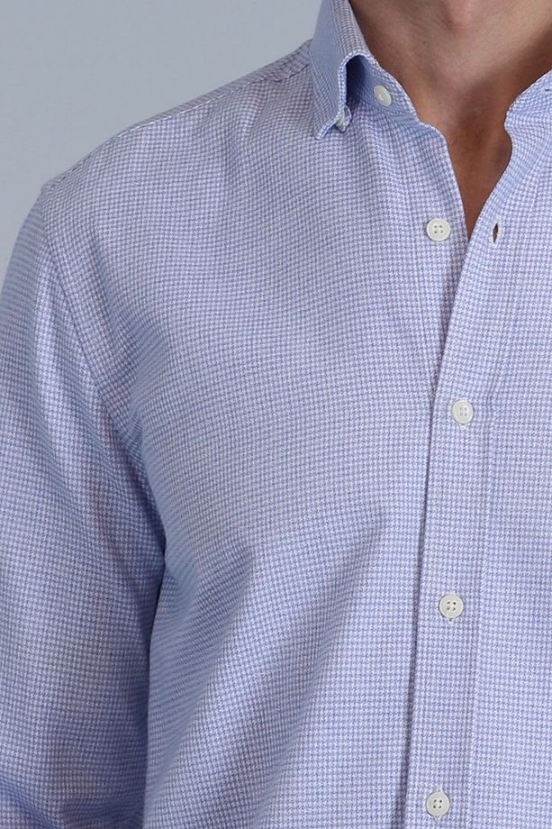 Frederik Erkek Basic Gömlek Slim Fit Açık Mavi - 3