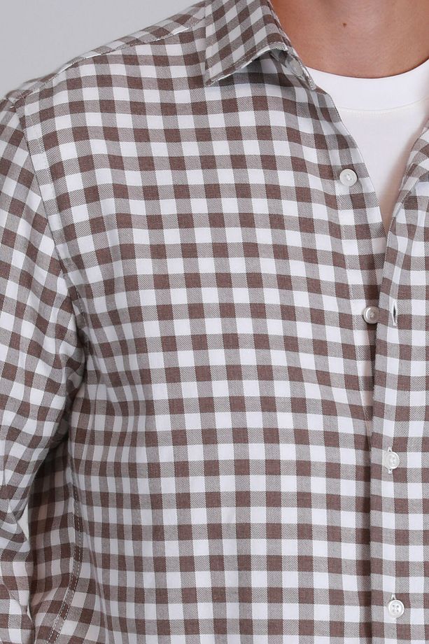 Madrid Erkek Basic Gömlek Slim Fit Deve Tüyü - 3