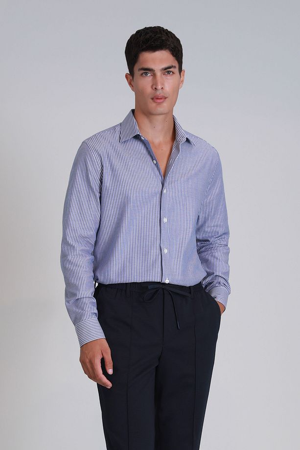 Strıt Erkek Basic Gömlek Slim Fit Lacivert - 1