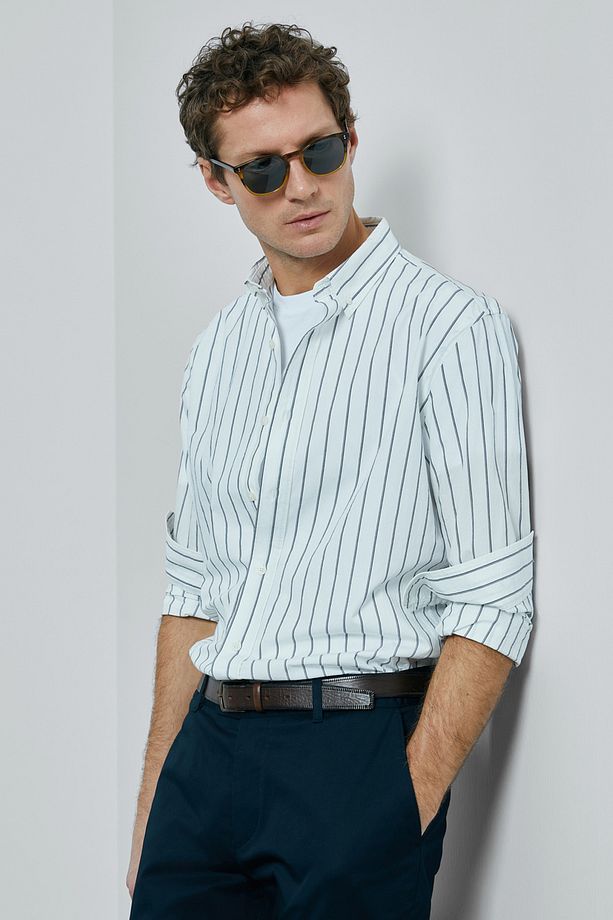 Nıcer Erkek Basic Gömlek Regular Fit Lacivert - 3