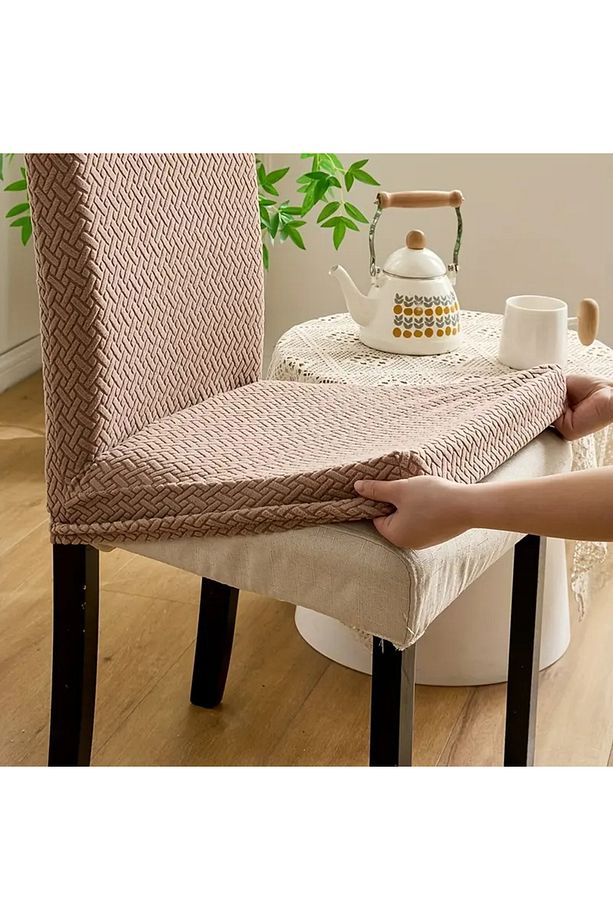 Yüksek Kaliteli Sandalye Örtüsü Seti Sandalye Kılıfı . (6ADET) Cappicino - 1