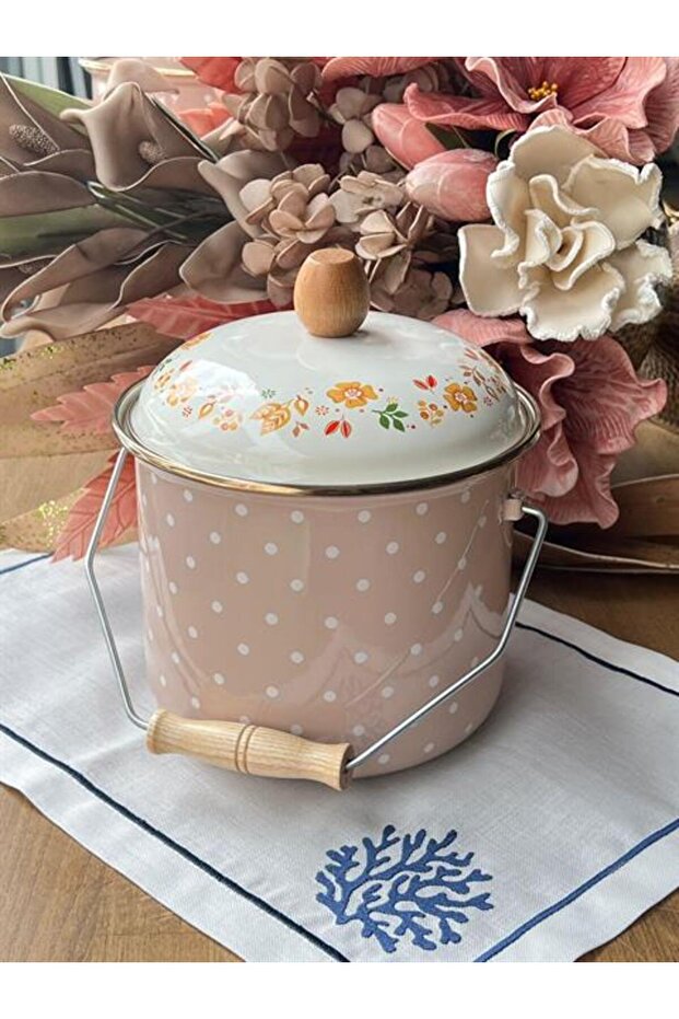 Enamel Gathered Polka Dot Copper 18 CM