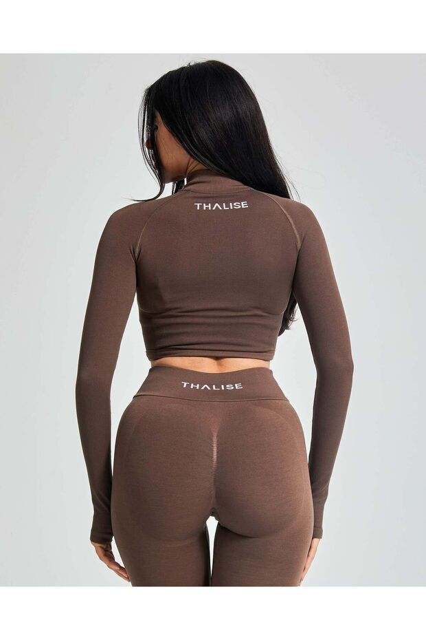 Shape Zip Ceket - Cappuccino - 5