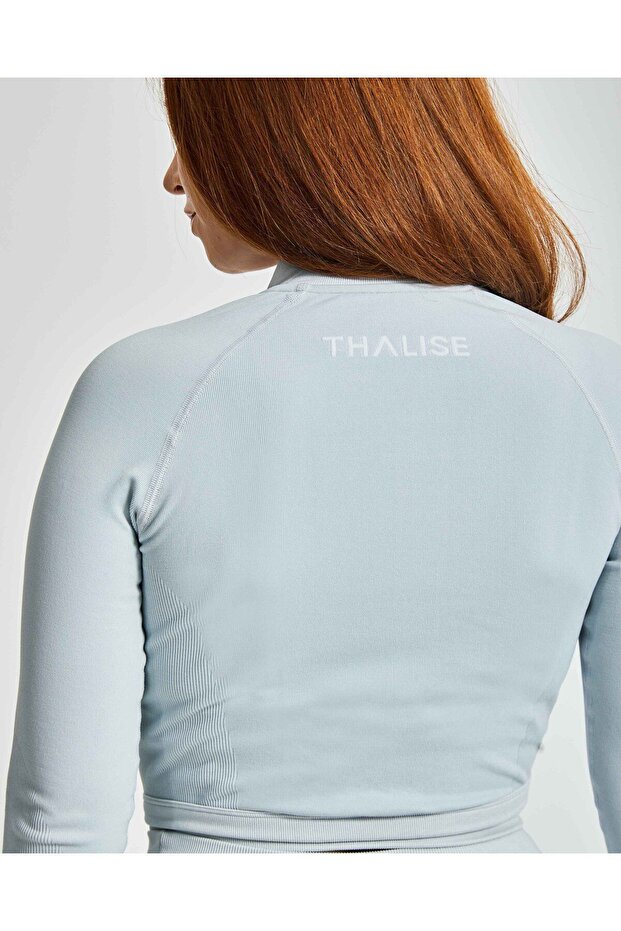 Shape Zip Ceket - Buz Grisi - 4