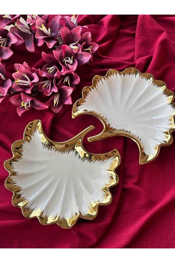 Ginkgo Yaprak Sunum Tabak 2'Lİ 23*25cm - 4