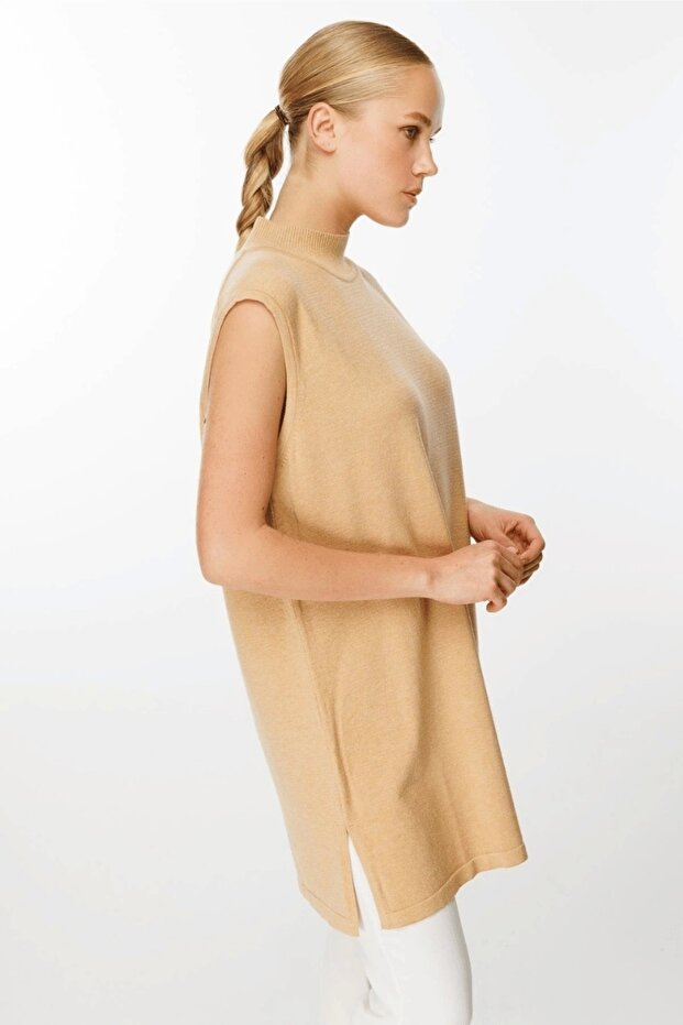 Kolsuz Triko Tunik CAMEL - 5