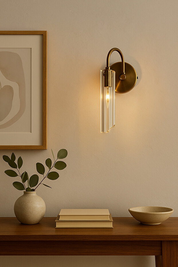 Roma Cam Aplik, Antik Bronz - 3