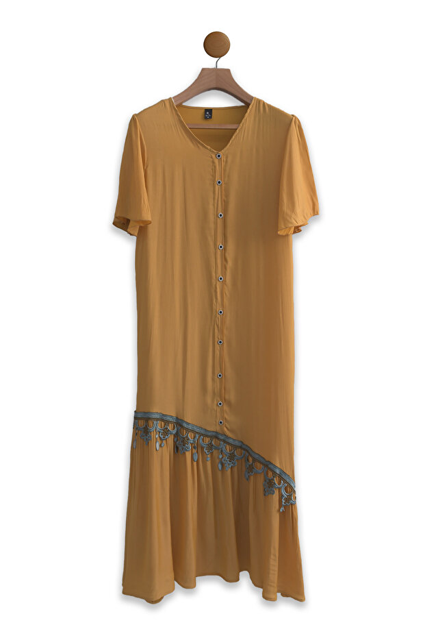 فستان مخملي بأزرار - 2