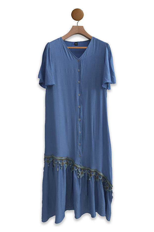 فستان مخملي بأزرار - 2