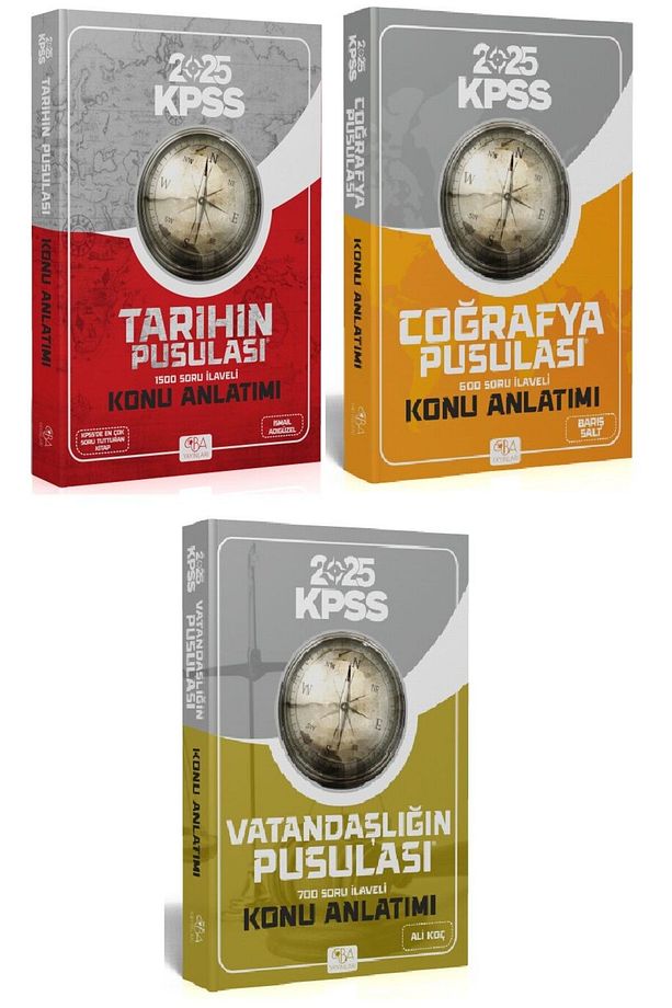 CBA Yayınları 2025 KPSS Tarih+Coğrafya+Vatandaşlık Pusulası Konu 3 lü Set - İsmail Adıgüzel CBA Yayı - 1