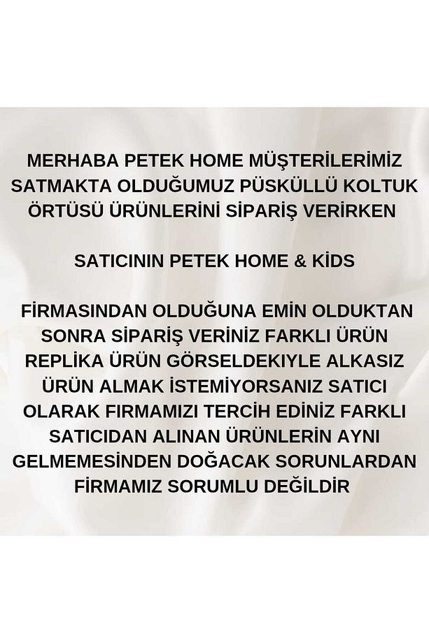 Püsküllü Koltuk Örtüsü Vizon Renk (1 ADET 90X210) - 3