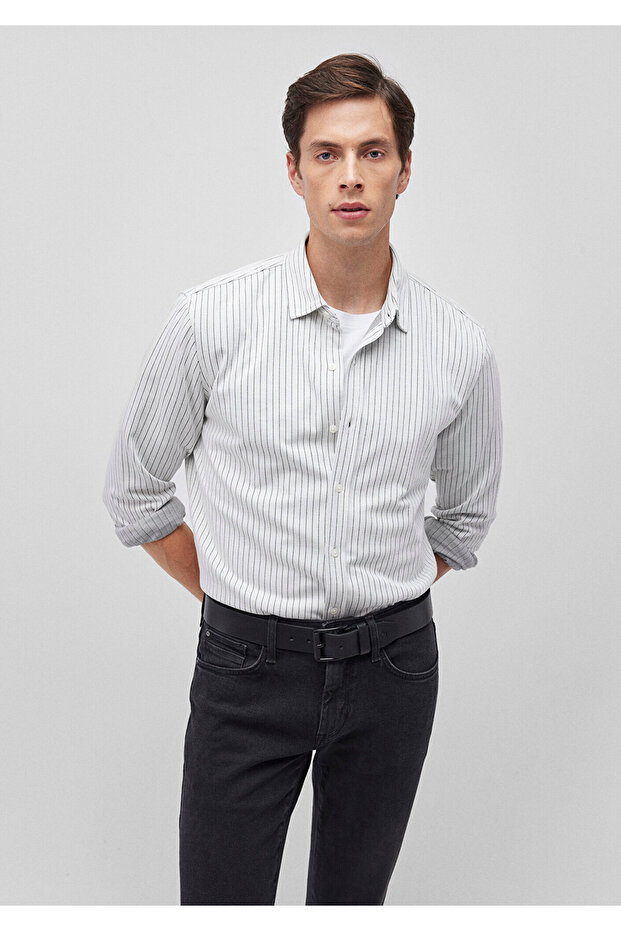 White Knitted Shirt Slim Fit / Slim Fit 0211248 -900