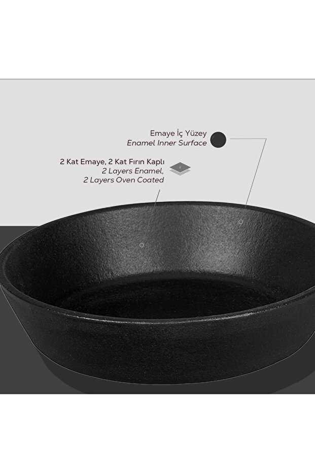 مقلاة دائرية مصبوبة بمقبض صلبقطر (قطر) 12 سم - 6