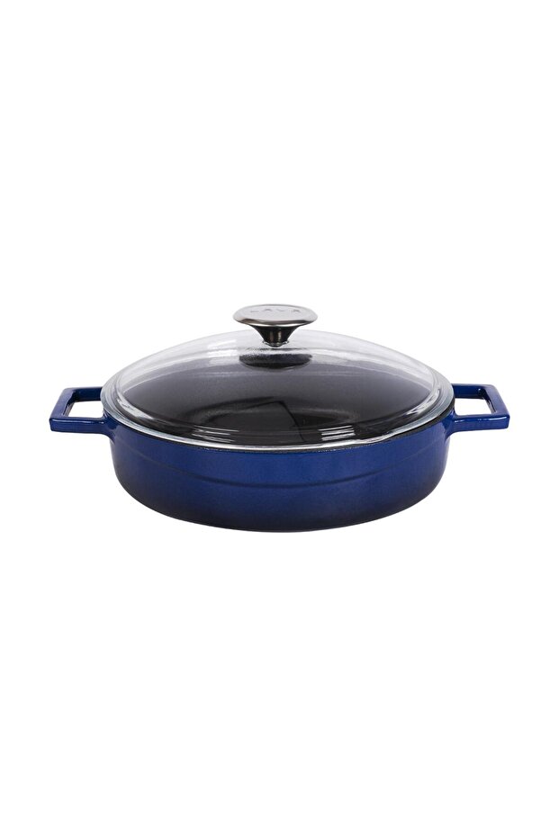 Cast Iron Multi-Purpose Spring PotGlaze Series Diameter(Ø)24cm- Red