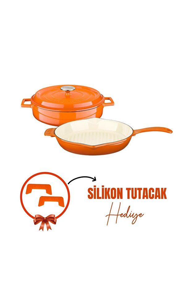 Döküm 2x Edition Serisi Özel Koleksiyon Döküm Demir Tencere & Tava Seti - 1