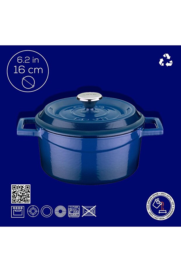 Döküm Yuvarlak Tencere. Trendy Çap(Ø) 16cm. - 3