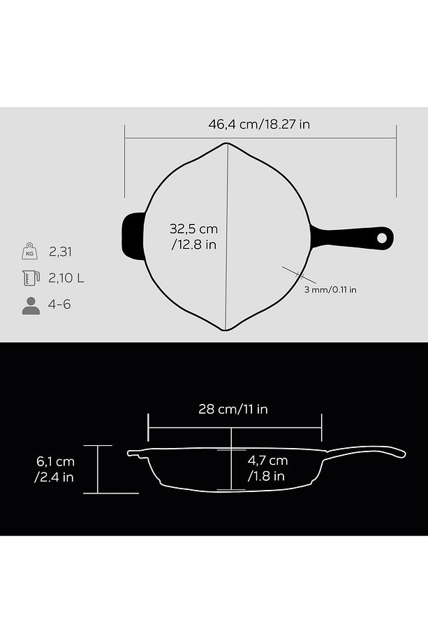 Yuvarlak Izgara Tava Metal Saplı 28 cm - 5