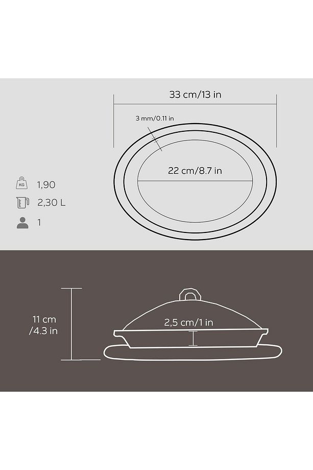 Döküm Oval Döner, Kebap Tabağı Kayın Servis Ahşabı Ve Bakır Dövme Formlu Kapak Ölçü 28x20cm. - 3