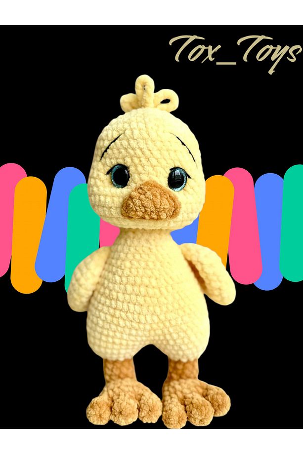 Amigurumi %100 El Yapimi Örgü Oyuncak Sevimli Civciv 30 Cm❤️ - 4