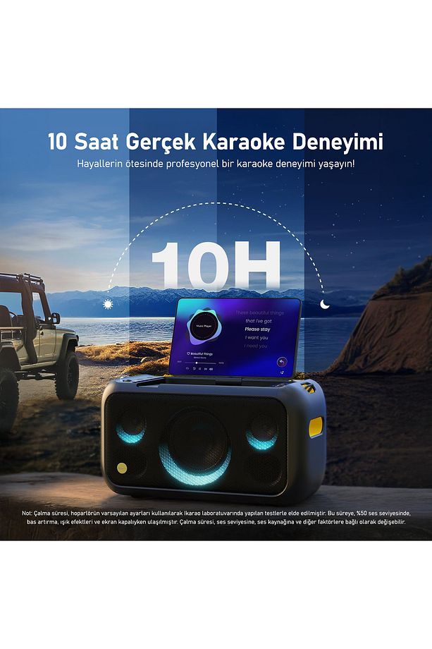 Partybox Break X1 460w Karaoke Bluetooth Hoparlör Seti, Dahili 13.3" Tablet, 2 Adet Mikrofon - 4